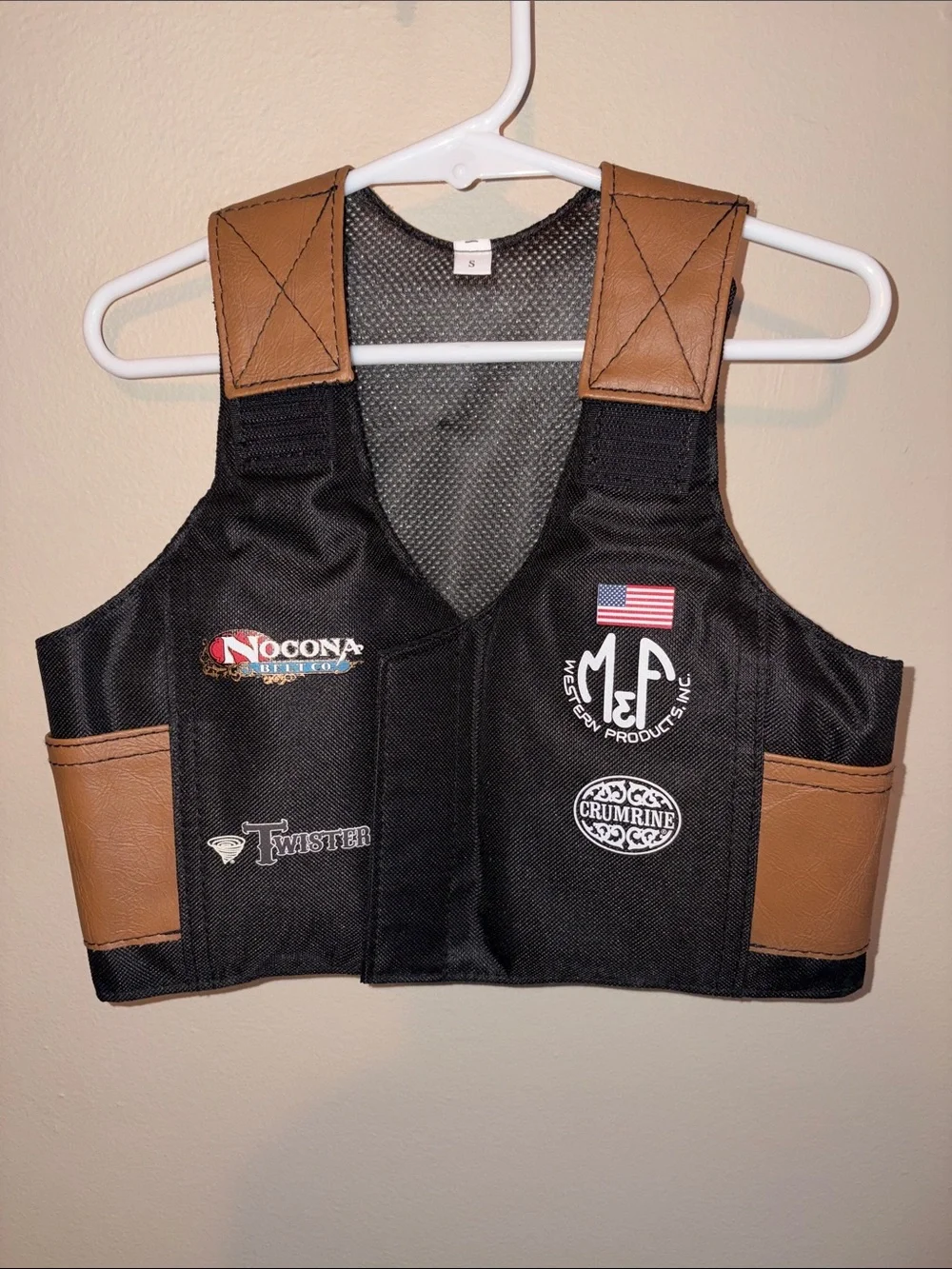 PBR Kids Western Rodeo Vest Costume in Brown and Black
